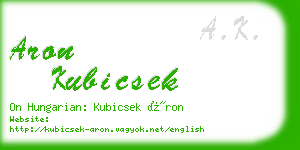 aron kubicsek business card